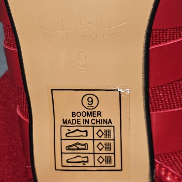 Nicole Miller Red Strappy Open-Toe Ankle Boot Heels Size 9 - Picture 5 of 10